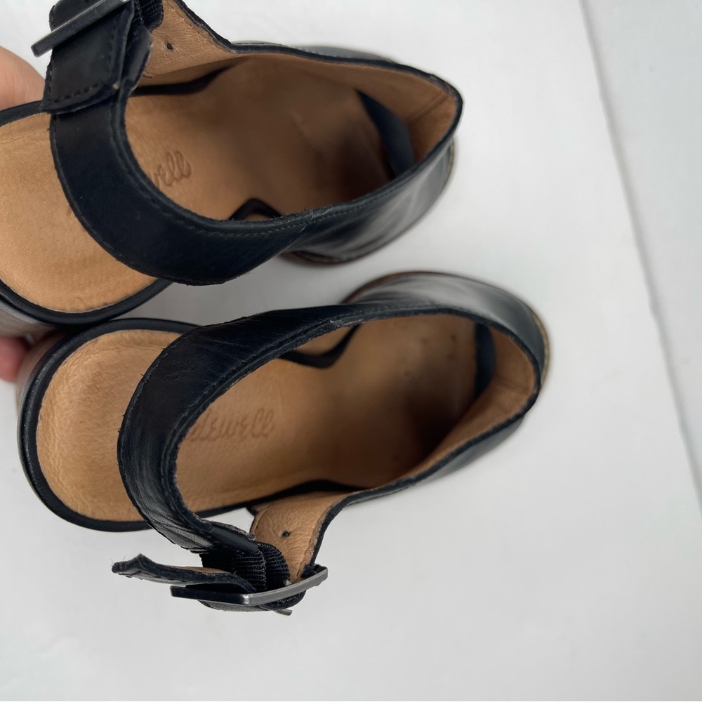 Madewell The Cary Sandal In Leather Open-Toe Heel Booties Size 9.5 - Picture 10 of 15